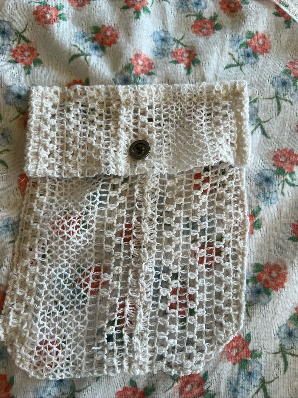 POL Floral Colorblock Crochet Lace Boho Top Blue M - Picture 12 of 12